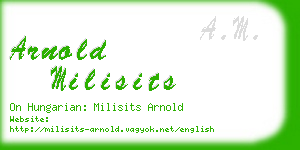 arnold milisits business card